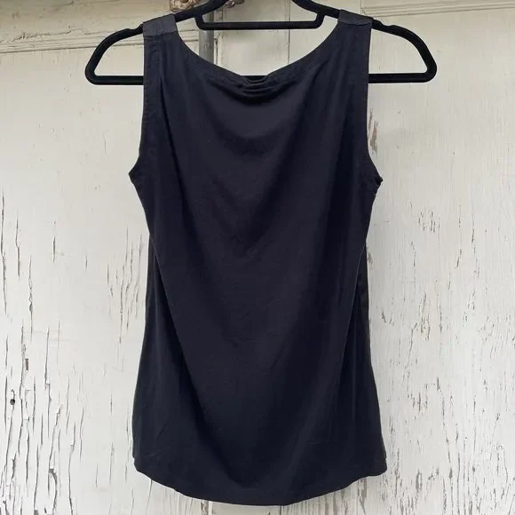 DKNY Sleeveless Tank Top Women's Size XS Silky Black Bodycon Y2K Business - Picture 4 of 14